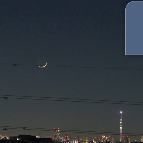 三日月さんとスカイツリー