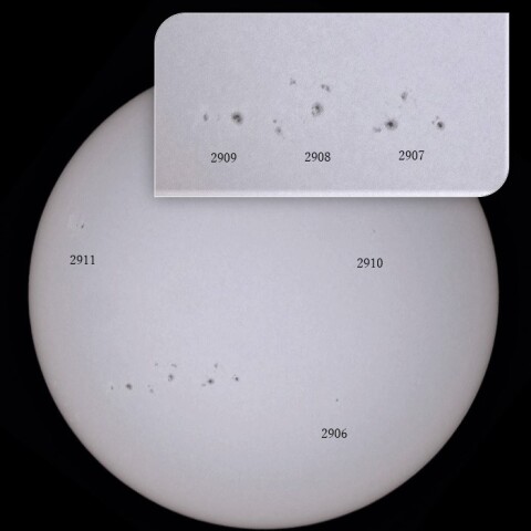 賑やかに並んだ黒点