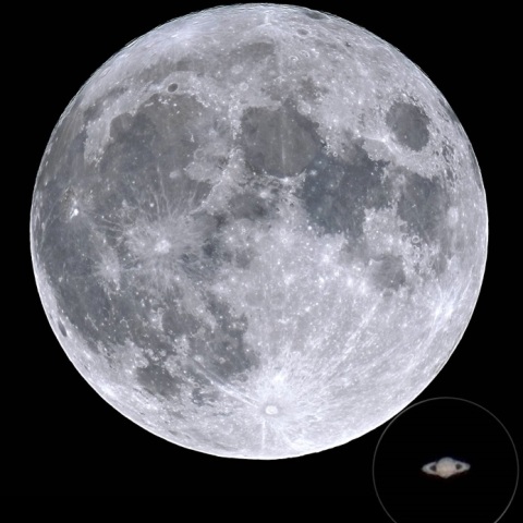 土星も愛でる中秋の名月