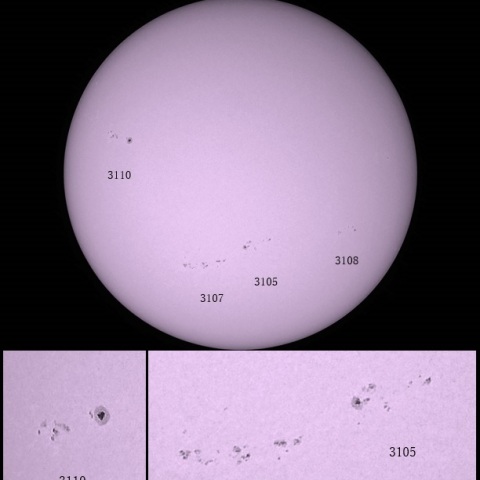 賑やかな太陽一日経過の黒点