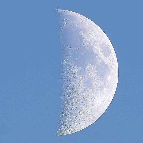 白い月　月齢7.2