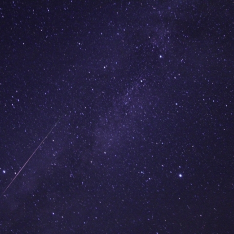 夏の大三角に流れるペルセウス座流星群