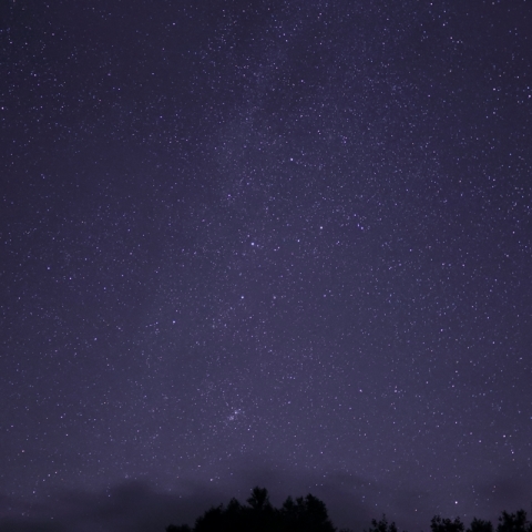 秋のカシオペアとアンドロメダ銀河