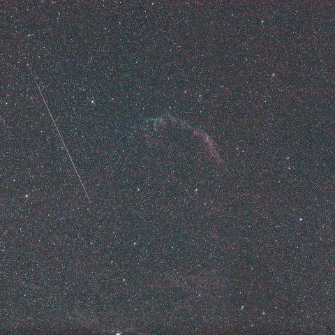 NGC6992と流れ星
