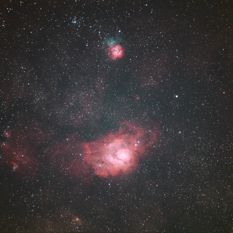 M8(NGC6523)とM20(NGC6514),M21(NGC6531)