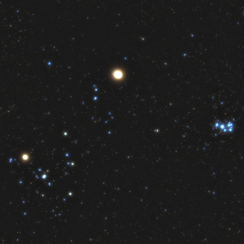 アルデバラン、ヒアデス星団、火星、スバル