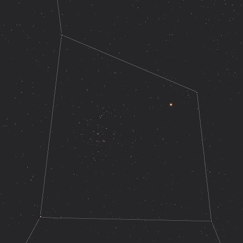 火星とプレセペ星団（M44)の接近