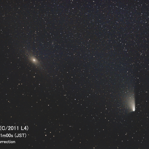 M31に接近するパンスターズ彗星