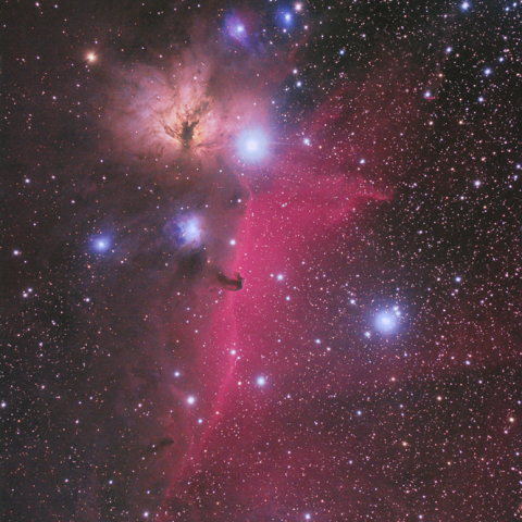 馬頭星雲と周辺の星雲