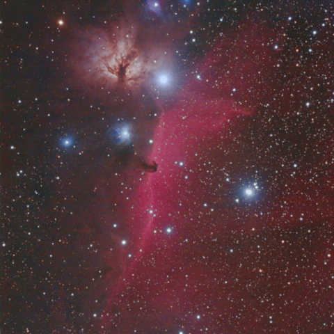 馬頭星雲と周辺の星雲