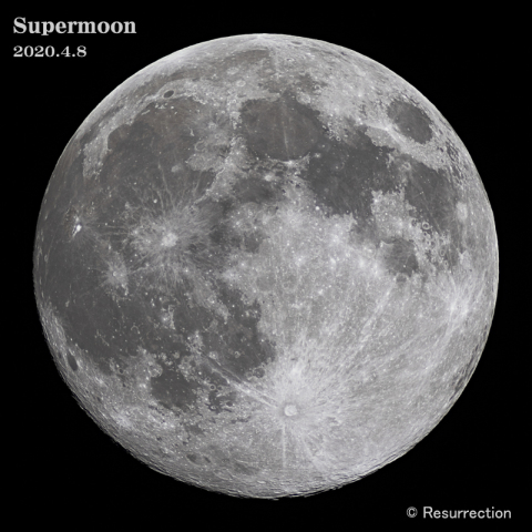 スーパームーン　月齢14.2　2020/4/8