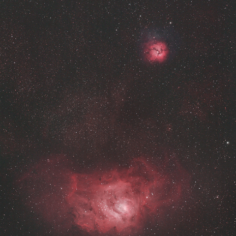 都心上空のM8 , M20 , M21