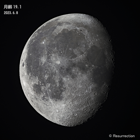 有明の月 月齢19.1　2023.6.8