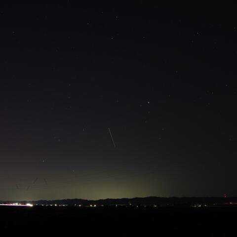 青森県津軽地方  オーロラとISS