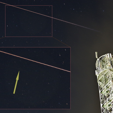 ISSにドッキング目前の「ナウカ」の光跡