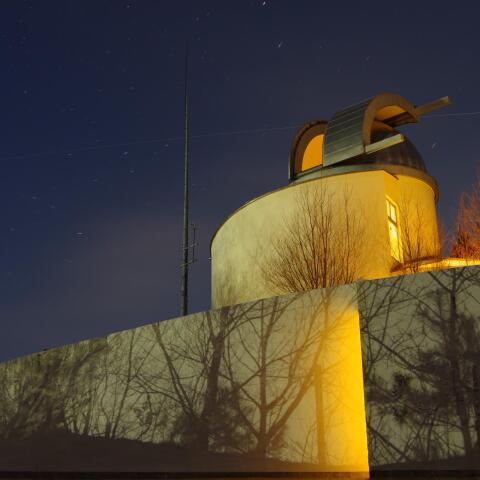 早春のロマントピア天文台とISS