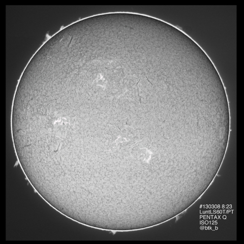 PENTAX QによるHα太陽面（その2）