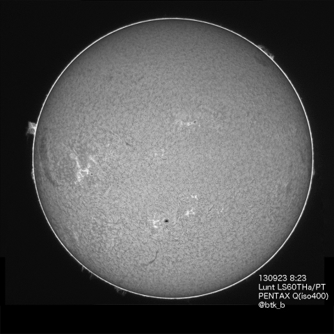PENTAX Qによる9/23の太陽面