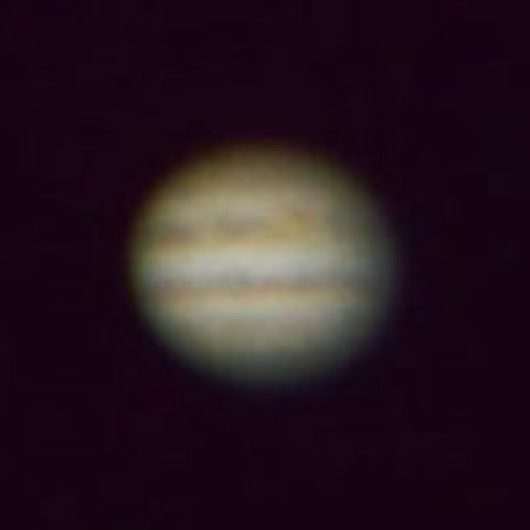 小口径による動画を処理した木星