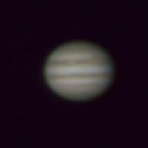 小口径による動画を処理した木星