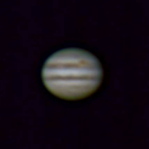 小口径による動画を処理した木星４月２３日