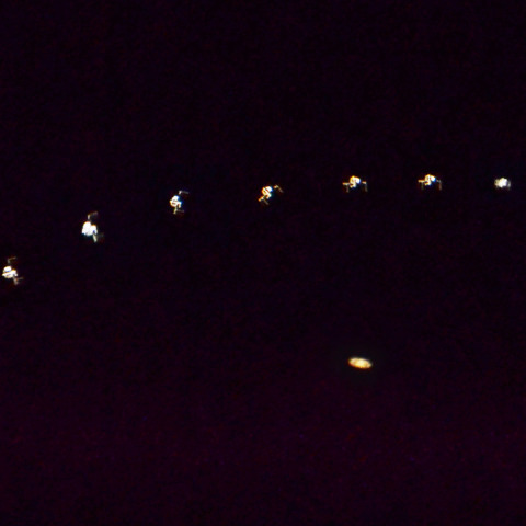 ８月３日夕暮れの国際宇宙ステーション（ISS）