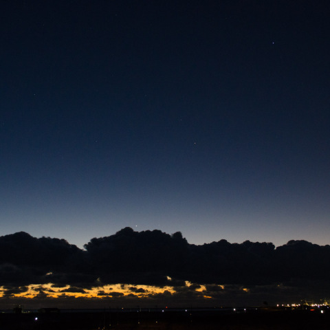 11月29日の西方最大離角後の水星と火星・スピカ