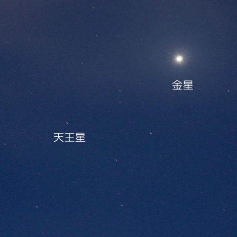 金星と天王星の接近