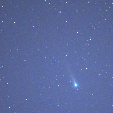 月明りと薄明の中のレナード彗星（C/2021 A1）