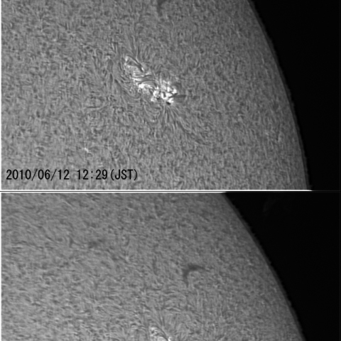 ６月１２日のフレアーとサージの変化