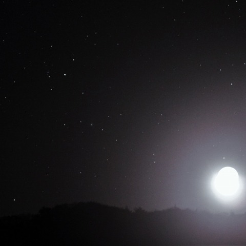 カタリナ彗星　金星　月