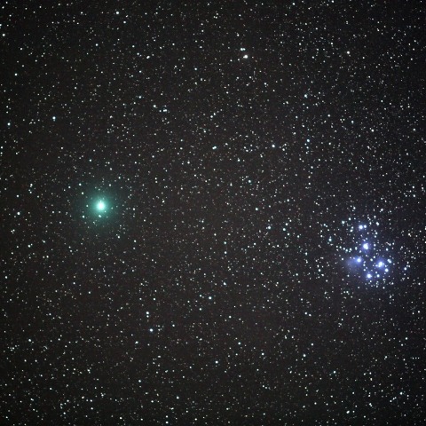 ウィルタネン彗星(46P)とプレアデス星団 