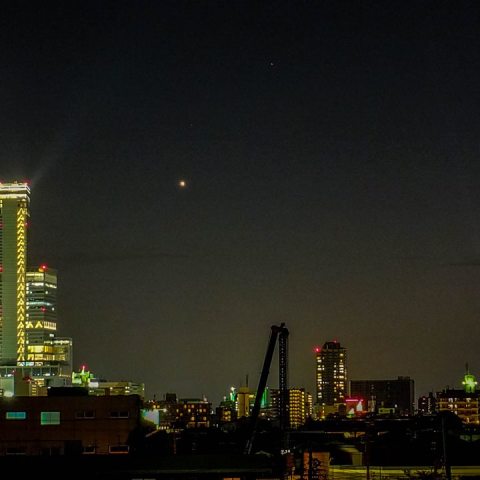 月・レグルス・金星・木星・ハルカス・通天閣