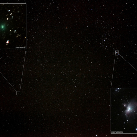 ハートレー彗星とオリオン大星雲