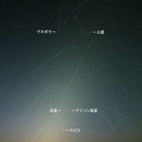 黄道光の中のアイソン彗星