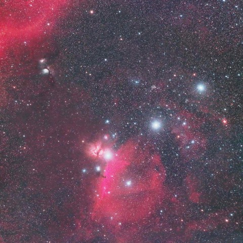 オリオン座中心部の星雲群