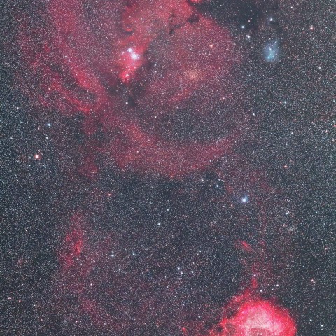 バラ星雲～いっかくじゅうS星付近の散光星雲