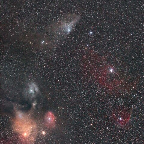 さそり座頭部の星雲群