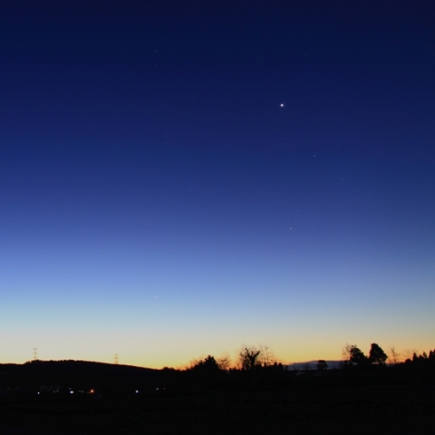 水星・金星西方最大離角1日前