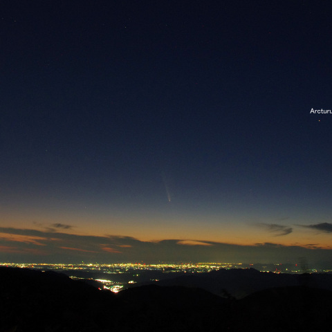 明石姫路上空の紫金山・アトラス 彗星　（2024年10月13日）