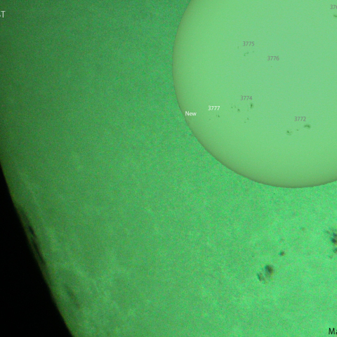 巨大黒点＋活動領域 3777：2024/08/04