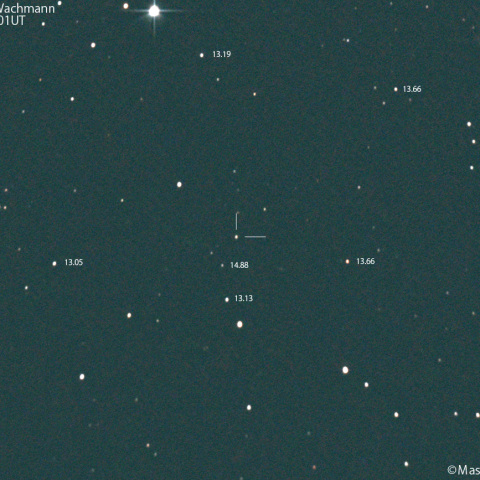 アウトバーストを起こしたシュヴァスマン-ヴァハマン彗星:2025/05/14