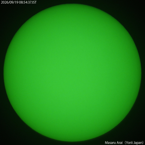 無黒点の太陽面：2026/09/19