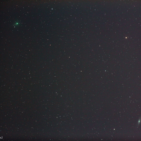 パンスターズ彗星とM106の接近