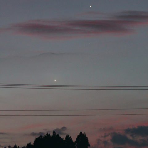 星空模様（20140821）に木星と金星