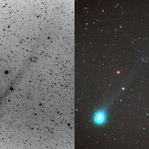 500mmによるラブジョイ彗星とM76