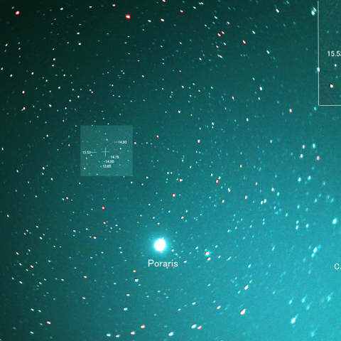 固定撮影による北極星野の極限等級