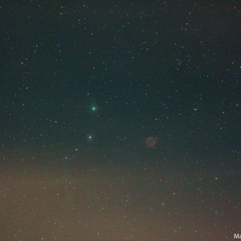 180mmによるパンスターズ彗星とらせん星雲