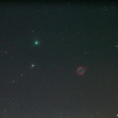 300mmによるパンスターズ彗星とらせん星雲