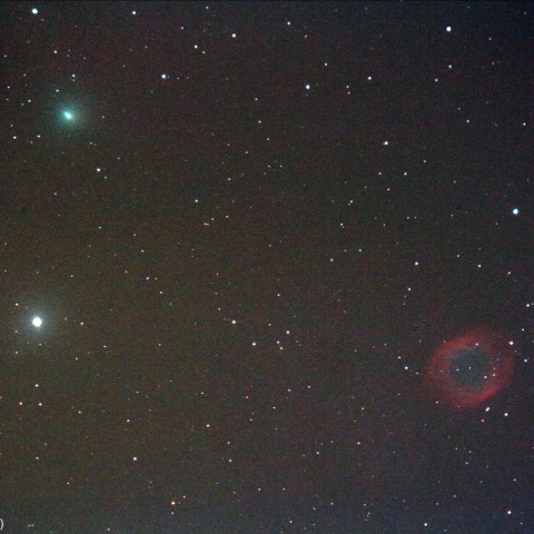 500mmによるパンスターズ彗星とらせん星雲